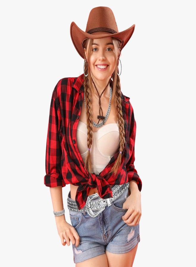 Tisancy 4 Pcs Women Rhinestone Jewelry Denim Accessories, Women's Rhinestone Bling Belt Shiny Hoop Earrings Necklace Bracelet(Silver) - Image 5